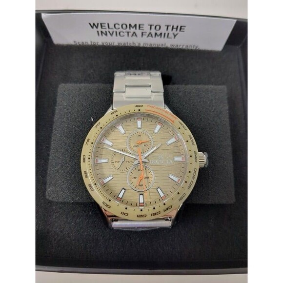 NWT Invicta Racing Men 44mm Stainless Steel Steel Desert Sand dial VH67 Quartz - Picture 1 of 6